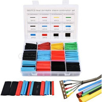 Naxue Electrical Wire Cable Sleeving Wrap- 560Pieces Heat Shrink Tubing 2:1, Cable Wrap Assortment Electric Insulation Heat Shrink Tube Kit With Box(5 Colors/12 Sizes) Black, Red, Blue, Yellow, Green