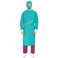 Is Indosurgicals Reusable Cotton Unisex Surgeons Gown Set With Face Mask And Cap (Green) - Pack Of 1