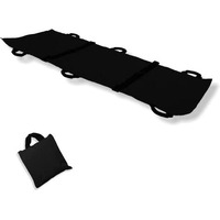 Otica Nylon Foldable Soft Stretcher With Safety Belt, Emergency Medical Portable Stretcher For Patient, Foldable Patient Transport Stretcher With Handle With Carrying Bag (Black), 1 Count (Pack Of 1)