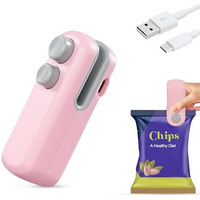 Glun Portable Mini Sealing Machine, Handheld Packet Sealer For Food, Snacks, Chips, Fresh Storage, Plastic Bags Sealing Machine, Type C Charging Vaccum Sealers