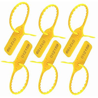 Raibex Container Seal Security Seal Tag Grip Seal Security Tag Courier Tag Pull Tight Safety Tag Small Size (8 Inches) 100 Pcs (Yellow)