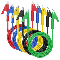 Serplex 5Pcs Crocodile Clip Wires 15A Test Lead Wire Cable With Insulators Clips 3.3 Ft/1M Alligator Clip Wires Dual Ended Insulators Cable For Electrical Testing, Multicolor