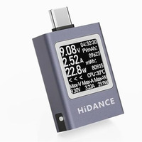Serplex Type-C Voltage Ammeter Digital Power Meter Pd3.1 Type-C Tester Power Meter Dc 4.5-50V 0-12A 600W Multi-Function Digital Power Meter For Cable Testing, Battery Charging Profiling
