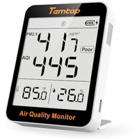 Temtop Indoor Thermometer Air Quality Monitor Beyond Temperature Humidity Meter, Digital Hygro-Thermometer Gauge With Aqi Detector