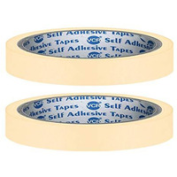 Vcr Masking Tape - 20 Meters In Length 12Mm / 0.5" Width - 2 Rolls Per Pack - Easy Tear Tape, Best For Carpenter, Labelling, Painting And Leaves No Residue After A Peel.