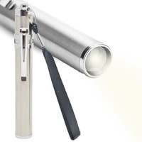 Mcp Aluminium Pocket Led Pen Torch For Doctors | Nurses | Medical Students | High Lumen Moon Light | Super Bright | Free Battery (Silver)