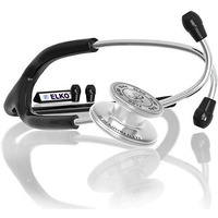 Elko El-160 Primus Iii Al Aluminum Head Stethoscope For Doctors And Medical Students | Double Sided Chest Piece For Adult & Pediatric Patients | U-Shaped Pvc Tubing | Soft Sealing Ear Knobs (Black)