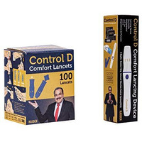 Control D Lancing Device & 100 Round Lancets, White