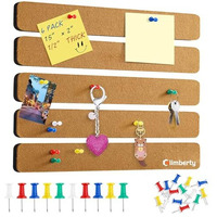 Climberty 5 Pack Felt Bulletin Board, Felt Message Board With 35Pcs Drawing Pins, Self-Adhesive Lightweight Bulletin Board Strips For Paste Notes, Photos, Schedules (Brown)