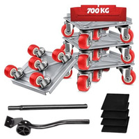 Hasthip 5-Wheel Furniture Lifter Mover Set, 600Kg Heavy Duty Furniture Move Roller Tools With Anti-Slip For Sofa, Wardrobes, Washing Machines, Fridge Adjustable Height