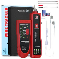 Coolcold Lan Tester | Ethernet Wire Tracker | Network Cable Tester | Rj11 Rj45 Cat5/5E Cat6 Lan Wire Portable Line Finder For Miss Wiring Disorder Cable Open And Short Circuit Testing (Red)