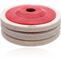 Homdum Maf Wool Felt Buffing Pad Wheel Disc For Polishing Stainless Steel Metal Marble Glass Ceramic, 4 Inch Angle Grinder Abrasive Rotary Tool Accessory - White, 100 X 16Mm X 16Mm Dia