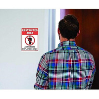 Clickforsign Res-Area-Sb-59(8X6) Restricted Area Authorized Employee Only Sign Board, 200 X 150 Mm