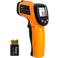 Helect Plastic Non-Contact Digital Laser Infrared Thermometer Temperature Gun With Lcd Display -58F To 1022F (-50C To 550C), Orange, Pack Of 1