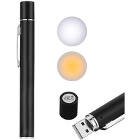 Next Geek Pen Torch For Doctors, Nurses Dual Light Yellow White Light Beam Pen Light For Checking Oral, Pupil, Eyes, Ears, Nasal Cavity Etc Rechargeable Black (1 Year Warranty)