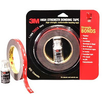 3M Ia120100531 Hi Strength Bond Tape (12 Mm X 5 M 1 Roll + Primer), Black
