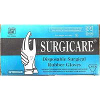 Surgicare Sterile Rubber Hand Gloves (Off-White, Size 7)