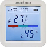Amicisense Wifi Temperature Humidity Sensor, Thermometer Hygrometer With Data Export Feature Compatible With Smartlife App