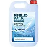 Water Clinic Ultra Pure Di-Ionised Distilled Water For Battery/Inverter/Medical Equipment's/Chemicals & Cosmetic Formulations (5 Ltr.)
