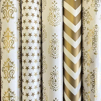 Satyam Kraft 5 Pcs White & Golden Premium Design Gift Wrapping Paper For Him/Her, Mother's Day, Gift Packing Sheets Decorative Romantic Gift Wrap For Birthday Box, Anniversary, Wedding, Return Gifts, Book Cover, Packaging Material, Craft, Kids