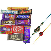 Food Library The Magic Of Nature Combo Of 2 Rakhi For Brother With Chocolates Gift Hamper