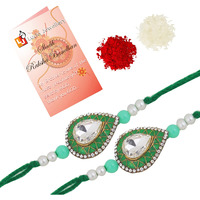 Lucky Jewellery Rakhi 18 K Gold Plated Meenakari Random Colors Rakhe Boho Collection Rakshabandan Rakhee Bracelet For Bro/Brother/Bhaiya/Bhai/Bhabhi Rakshasutra (129-Wtm1R1-E2329-2)