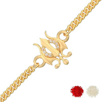 Voylla Yellow Gold Plated Trishul Rakhi Bracelet|Rakhi For Brother|