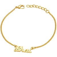 Voylla Gold-Toned Bracelet Engraved With The Word 'Bhai' Bracelet For Men