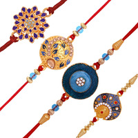 Mahi Combo Of Exclusive Designer Meenakari Work Rakhi's With Multicolor Crystal And Artificial Pearl For Bhaiya (Rco1105231M)