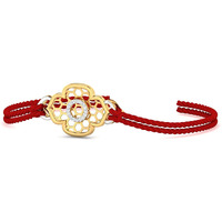 Kuberbox 18K Honey-Combed Diamond And Gold Rakhi For Brother Raksha Bandhan Gift For Brother Premium Packaging Bis Hallmarked