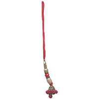 Accessher Unisex Traditional Lumba Rakhi With Delicate Jhumka For Beloved Bhabhi/Gifting With Roli Kumkum Packets & Happy Rakshabandhan Card (Pack Of 1)