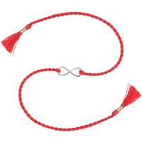 Ananth Jewels Men's Cotton 92.5 Sterling Silver Rakhi Bracelet For Brother (Red)