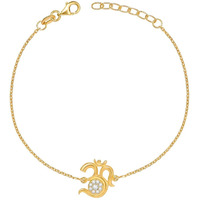 Zavya 925 Sterling Silver Om Cubic Zirconia Gold Plating Silver Rakhi | Rakhi For Brother- Rakshabandhan | Gift For Men & Boys |With Certificate Of Authenticity And 925 Hallmark | Gift For Brother