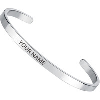 Fg Foundation Gift Silver Rakhi Bracelet For Brother  Custom Engraved Stainless Steel Kada For Men | Personalized Rakhi Gift With Name Tag | Silver Bracelet For Brother With Gift Box