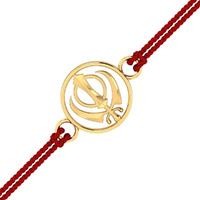 Kuberbox Khanda 14K Gold Rakhi Bracelet For Brother