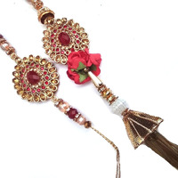 Mancloem Trending Lumba Rakhi For Bhaiya And Bhabhi, Exclusive Rakhi Collection (Heavy Stone Pack Of 1)