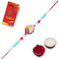 Case Creation Handmade Beautiful Sweets Funny Bracelet Rakhi Set For Brother Bhai Bro With Complimentary Ritual Items And Greeting Card Sweets Rakhi For Brother And Bhabhi