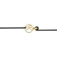 Dishis 14K Yellow Gold And Diamond Black Thread Rakhi For Brother