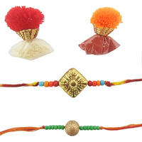 Mehrunnisa Set Of 2 Handmade Exquisite Rakhis With Roli & Chawal (Meh876)