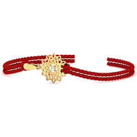 Kuberbox Men's 18K Abstract Diamond And Gold Rakhi Cum Pendant For Brother Raksha Bandhan Gift For Brother Premium Packaging Bis Hallmarked