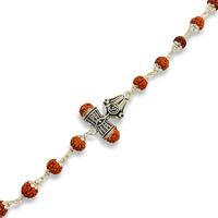 Hem Jewels Pure Silver Rudraksh Rakhi For Brother | Silver Bracelet For Boys And Men | Silver Bracelet Rakhi | Design: Trishul With Third Eye Motif (Hj_Rkh51)