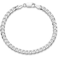 Lecalla Solid 925 Sterling Silver Curb Chain Bracelet For Men | Bis Hallmarked Italian 6Mm Diamond-Cut Cuban Link Chain Bracelet 9 Inches | Rakhi For Brother