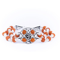 Hem Jewels Pure Silver Rudraksha Rakhi For Brother | Silver Bracelet For Boys And Men | Silver Bracelet Rakhi | Silver Rakhi For Brother | Design: Om Radiance Rudraksh (Hjrkh-95)