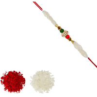 Aheli Pearl Ad Rakhi For Men With "World's Best Brother" Mug And Roli Chawal Tilak (Gold) (Rma2)