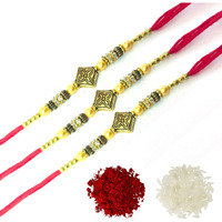 Swasti Abhishek 3 Pcs Rakhi For Brother On Raksha Bandhan With Roli-Chawal Pack