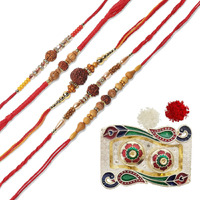 Young & Forever Gift Combo Of Rakhi Set With Rakhi Thali For Men Rakhi For Brother Rakhi Set Rakhi Combo Bhaiya Rakhi Combo Rakhi Set Of 5 Rudraksha Designer Ad Rakhi