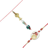 Young & Forever Gift Rakhi For Brother And Bhabhi Lumba Floral Rakhi Kundan Bracelet Rakhi For Bhaiya Bhabhi Raksha Bandhan Couple American Diamond Ganesha Rakhi Set Of 2