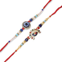 Young & Forever Gift Combo Of Rakhi Set For Men Rakhi For Brother Rakhi Set Rakhi Combo Bhaiya Rakhi Combo Rakhi Set Of 2 Peacock Evil Eye Ad Rakhi