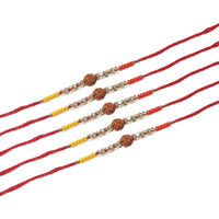 Young & Forever Gift Combo Of Rakhi Set For Men Rakhi For Brother Rakhi Set Rakhi Combo Bhaiya Rakhi Combo Rakhi Set Of 5 Rudraksha Sandalwood Ad Crystal Rakhi
