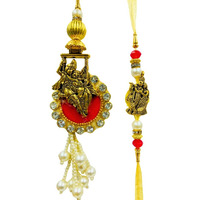 Zaipoor Elegant Rakhi For Bhaiya And Bhabhi Ll Siblings|On This Raksha Bandhan Celebration Ii Rakhi Combo Set Of Roli Chawal, Fridge Magnet, Greeting Card & Mug